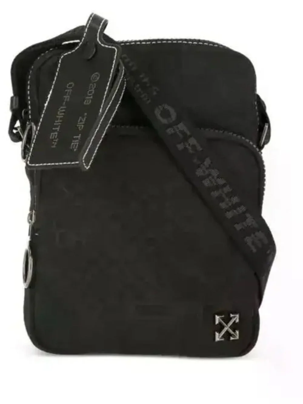 Off-White Zip tie Black Logo Messenger Bag